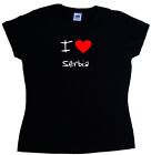 Damen-T-Shirt I Love Heart Serbien