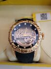 Invicta 18k Gold Automatic Skeleton See Through Watch # 26787