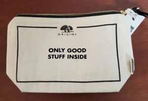 Origins Makeup Cosmetic Bag in Beige Canvas New - Picture 1 of 3