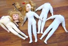 Doll Making Repair Parts New Pouting Girl Head 2 w/Hair 4 porcelain/cloth body