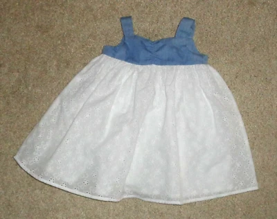 Vestido Piper & Posie Bebé Niñas Blanco Ojales Azul Sin Mangas 3-6 Meses Foto 1 de 3