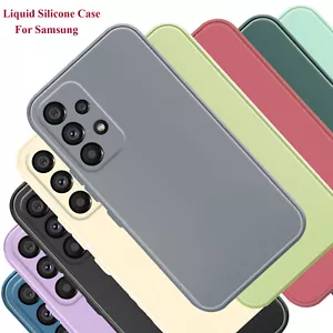 Custodia telefono silicone liquido per Samsung Galaxy S22 Note 20 A13 A53 A52S custodia gel - Foto 1 di 120