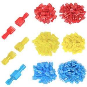 20-300PCS Spade Wire Electrical Crimp Terminals Insulated Connectors Nylon Fully - Picture 1 of 16
