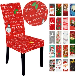 Christmas Elastic Chair Cover Banquet Party Dining Seat Chair Cover Home Decor - Picture 1 of 39