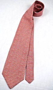 Lauren Ralph Lauren VTG Neck Tie 70s Soft Red Connected Blue Ovals 55" x 3.25" - Picture 1 of 8
