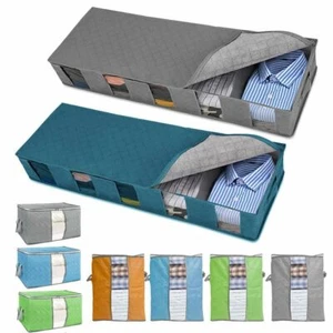 Under Bed Storage Bag Containers Clothes Box Underbed Organizer Non-Woven New - Picture 1 of 22