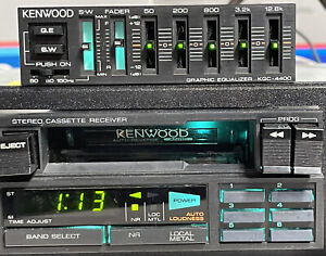 //KENWOOD OLD SCHOOL KRC-2000 IN DASH CASSETTE AND KGC-4400 EQ RARE! MUSCLE CAR!