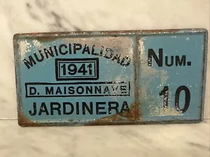 Triciclo targa argentina d'epoca consegna bicicletta 1941 numero 10 - Foto 1 di 8