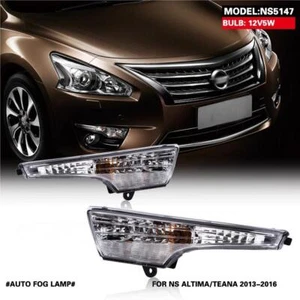 2Pcs Front Fog Lights Assembly w/ Clear Grills Bumper For Nissan Teana 2013-2016 - Picture 1 of 6