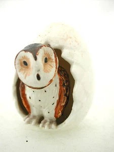 K947 KLIMA MINIATURE EN PORCELAINE CHOUETTE HIBOU DANS OEUF N° 1 OWL - Bild 1 von 2