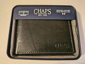 Chaps Ralph Lauren Men's Black Leather Billfold Wallet RFID Blocking BRAND NEW - Picture 1 of 5