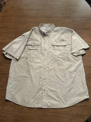 Camisa Columbia Para Hombres XL Bronceada Bahama PFG Ventilada Pesca Rendimiento al Aire Libre Foto 1 de 4
