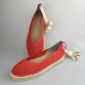 Rothys The Espadrille Größe 9,5 rot heiß 186-004 Hanfmischung Knöchelriemen flach - Bild 1 von 11