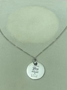 Authentic PANDORA I Love You To The Moon & Back, Grey Enamel 40/50/60cm Necklace - Picture 1 of 6