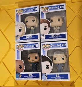 Funko Pop! SCRUBS Complete set! J.D., Turk, Dr. Cox and Elliott Figures - Picture 1 of 13