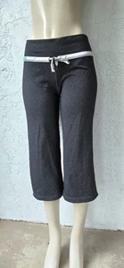 Vintage Y2K OG Lululemon Extend Crops Groove Capri Kordelzug weites Bein Gaucho grau 8 - Bild 1 von 7