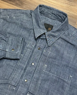 5.11 Tactical Men's Denim Blue Cotton Chambray Snap Button Down Shirt Sz L - Image 1 of 4
