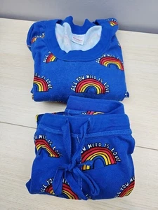 Hanna Andersson Organic Pima Cotton Pajama Set Adult Unisex Sz XL Love Print - Picture 1 of 11