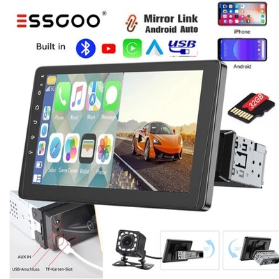Autoradio 1 DIN Carplay Android Auto Mit 9" Touchscreen Kamera USB SWC Bluetooth - Bild 1 von 4