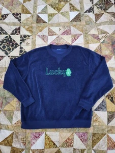 Vintage Y2K Care Bears Fleece Sweatshirt Erwachsene L blau Lucky 2004 Cartoon TV - Bild 1 von 7