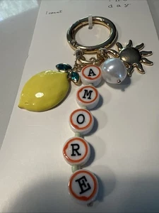 Mixed Cluster Lemon, Sun, Pearl And AMORE Tiles Charms Bag Tag Or Keychain NWT - Picture 1 of 4