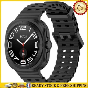 Bracelet en silicone Ocean Sport pour Samsung Galaxy Watch 7 Ultra 47 mm (Noir) - Zdjęcie 1 z 9
