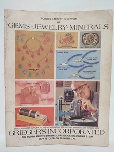 1977 - 78 Grieger's Inc. Gems Jewelry Minerals Catalog Pasadena California  - Picture 1 of 17