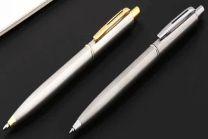 You Ping 037 Click Top All Metal Ballpoint Pen, Brushed Steel, Chrome or Gold - Picture 1 of 4
