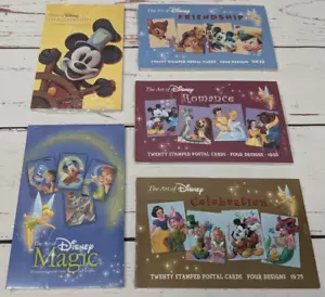5 Packs of Disney Stamped Post Card Sets 100 Postcards Princess Ariel Mickey NIS - Picture 1 of 7