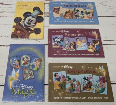 5 Packs of Disney Stamped Post Card Sets 100 Postcards Princess Ariel Mickey NIS - Image 1 of 4