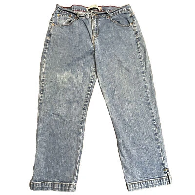 Pantalones de mezclilla Levis Classic ajustados capris para mujer talla 14 azul claro tiro medio Foto 1 de 4