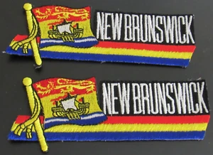 2 NEW BRUNSWICK FLAG embroidered iron-on PATCH CANADA EMBLEM Canadian Province - Picture 1 of 2