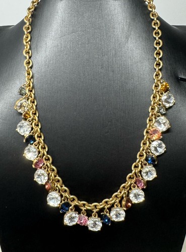 VETEMENTS Collana Ann Taylor Multicolore Gemma Strass Lunetta Charm Nuova con etichette NUOVA