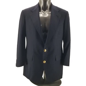 VTG Polo Ralph Lauren Blazer 42R Blue Light Weight Wool Gold Crest Button USA - Picture 1 of 11