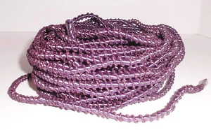 11,4 yardas BORDE DE CABLE PÚRPURA 1/8 pulgadas acabado satinado núcleo con hebra de cuentas respiratorias - Imagen 1 de 5