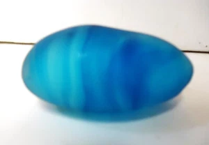 vintage blue swirl glass egg 3 1/2 inches circa 1980's - Picture 1 of 4