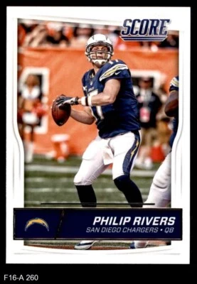 2016 Score #260 Philip Rivers Chargers North Carolina St 8 - NM/MT - Image 1 of 2