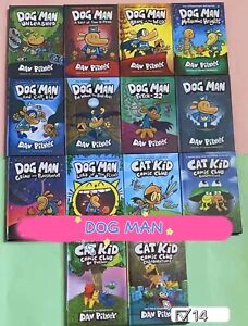 Ensemble de colloction pour enfants Dog Man édition couleur 14 livres par Dav Pikey