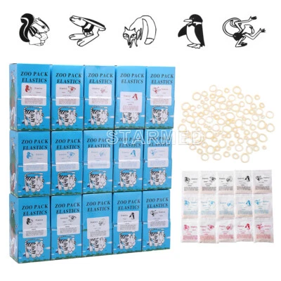 5000pcs Dental Ortodoncia Látex Elásticos Bandas Elásticas Zoo Pack 1/8 3/16 1/4 - Image 1 of 4