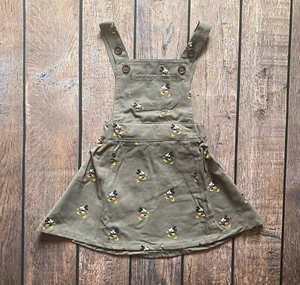 Kleinkind Mädchen 3-4T koreanisch grau Disney Mickey Mouse Druck verstellbar Overall Kleid - Bild 1 von 1