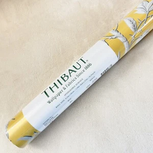 Thibaut T14206 Pagoda Garden Yellow Imperial Garden Wallpaper Double Roll NEW - Picture 1 of 11