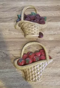 Vintage Burwood Berry Baskets Country Farmhouse Strawberry Basket Wall Art - Picture 1 of 2