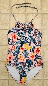 Juniors One Piece Swimsuit Floral Whole Piece Swim Wear XL - Picture 1 of 7