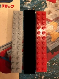 x2 Nintendo N&B Block 2x12 red & gray bricks 1960s building toy before Mario - Picture 1 of 4