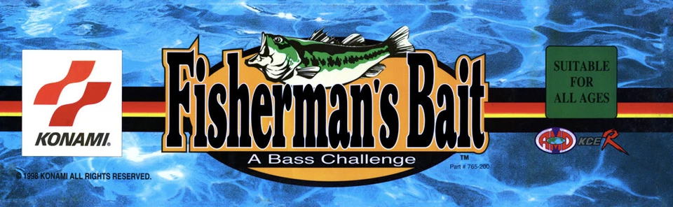 Fisherman's Bait A Bass Challenge Arcade Marquee 26" x 8" - Image 1 of 1