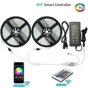 5050 SMD RGB LED strip+WiFi/phone control+12V power setting Party Wedding Garden - Picture 1 of 24