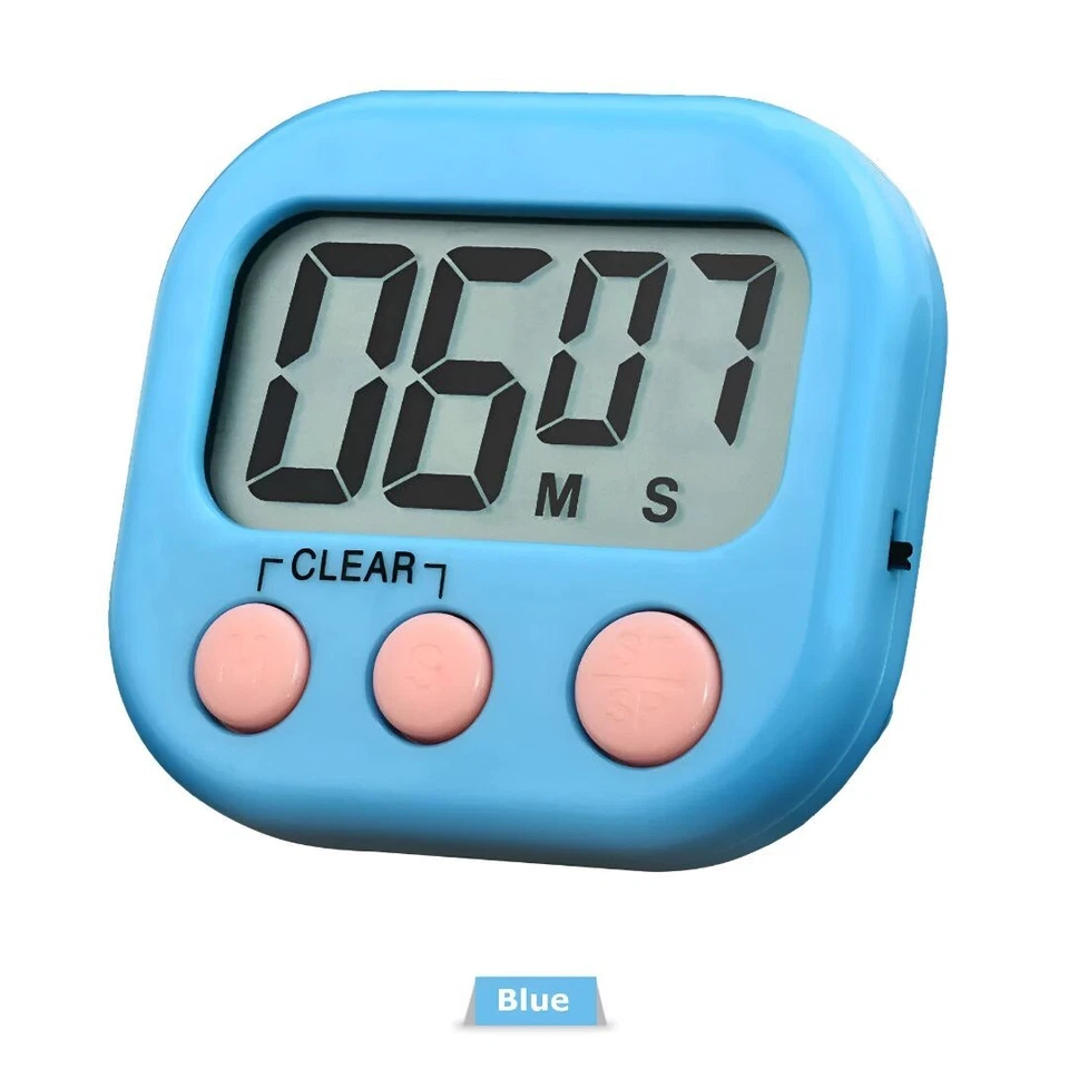 Large LCD Digital Kitchen Cooking Timer Count Down Up Clock Loud Alarm Magnetic - Image 1 of 4