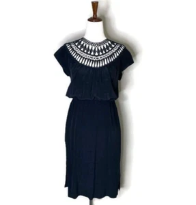 Twelfth Street by Cynthia Vincent Womens Silk Blouson Crochet Dress Black Size P - Picture 1 of 6