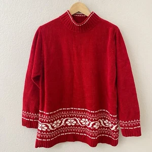 Vintage White Stag Sweater Size Large Red Holiday Christmas Turtleneck - Bild 1 von 5