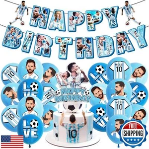 Soccer Themed Birthday Party Supplies, Soccer Birthday Party Decorations Incl - Picture 1 of 5